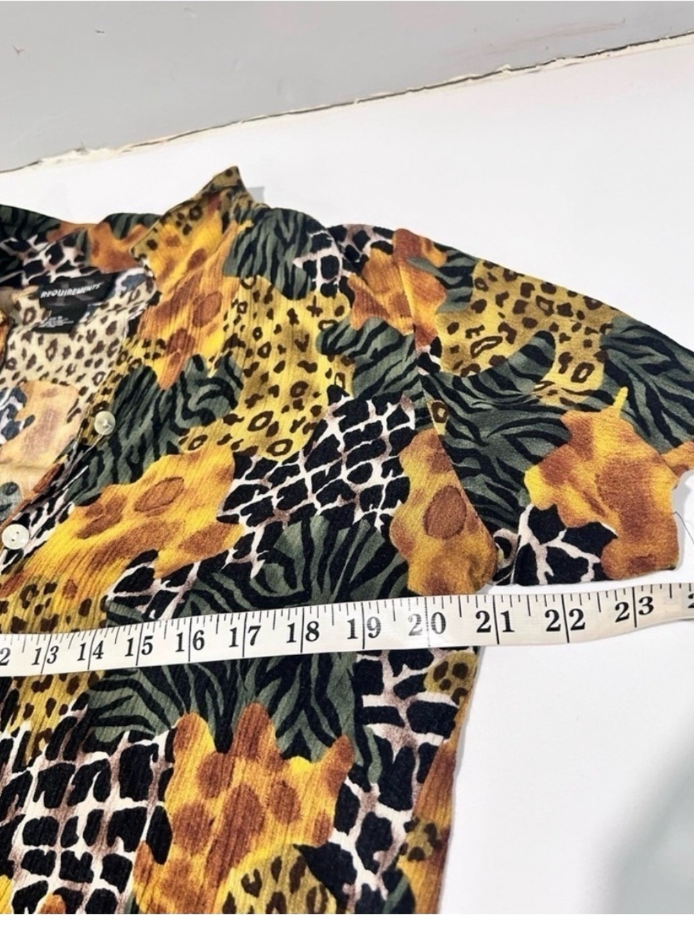 Requirements Leopard & Floral Short Sleeve Button-Down Shirt - Black & Brown - Picture 11 of 13